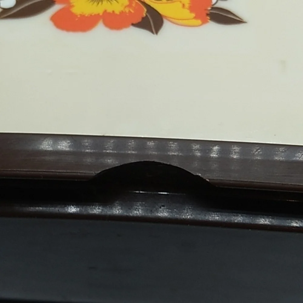 Vintage farmhouse orange brown napkin holder melamine plastic